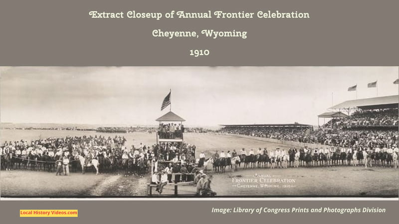 Closeup of an extract from the 1910 photo of the Cheyenne Frontier Day