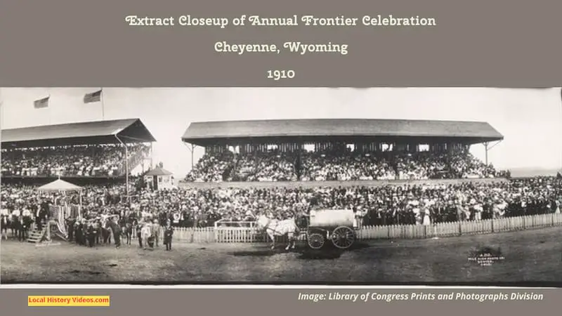 Closeup of an extract from the 1910 photo of the Cheyenne Frontier Day