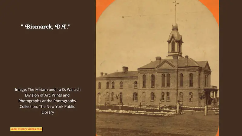 An old photo of a building in Bismarck when it was still part of the Dakota Territory