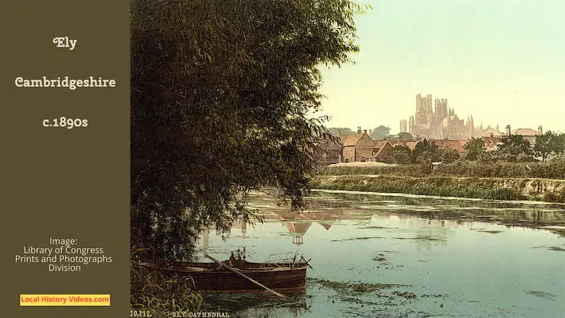Old photo of the river looking towards Ely in Cambridgeshire, probably taken in the 1890s