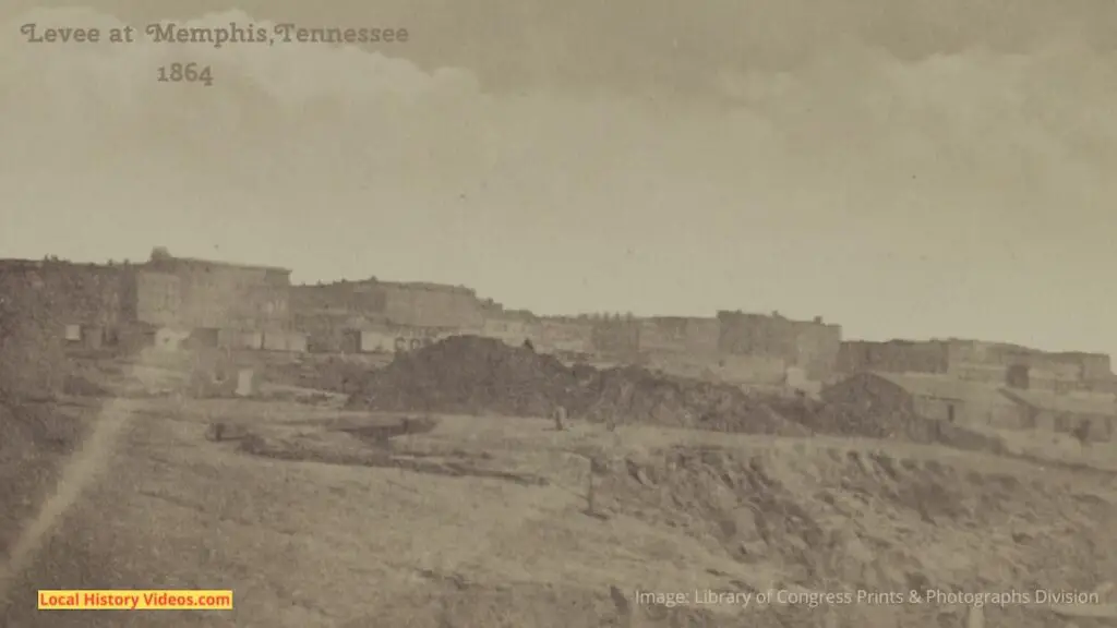 Old photo of the Levee at Memphis, Tennesse, taken in 1864