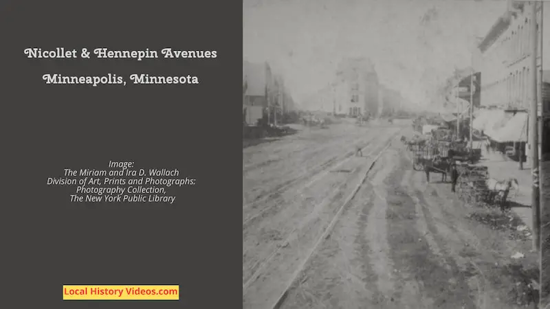 Old photo of Nicollet & Hennepin Avenues, Minneapolis, Minnesota