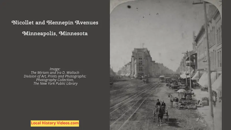 Old photo of Nicollet and Hennepin Avenues, Minnesapolis, Minnesota