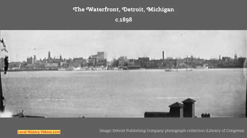 Old photograph of the waterfront at Detroit, Michigan, taken around 1898