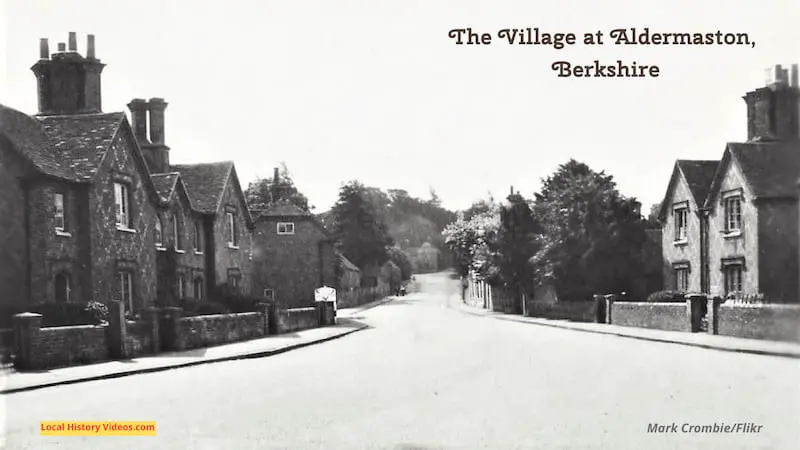 Old postcard of the village at Aldermaston, Berkshire, England