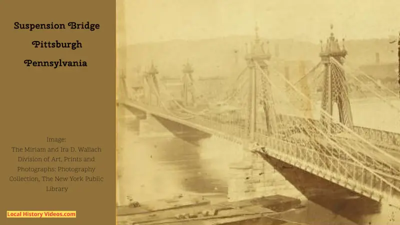 Old photo of the Suspension Bridge at Pittsburgh, Pennsylvania
