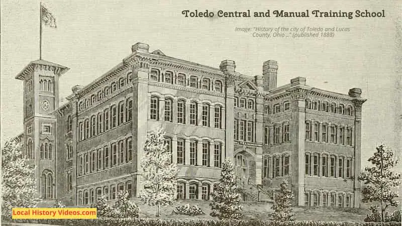 Old book illustration of the Toledo Central and Manual Training School