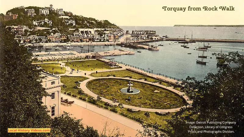 Old photo of Torquay from the Rock Walk, taken sometime between 1890 and 1905