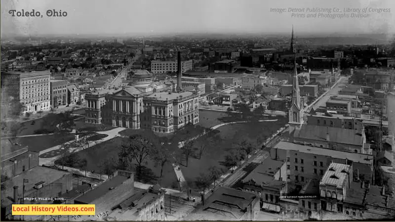 Old photo of the view of Toledo, Ohio, in the early years of the 20th Century