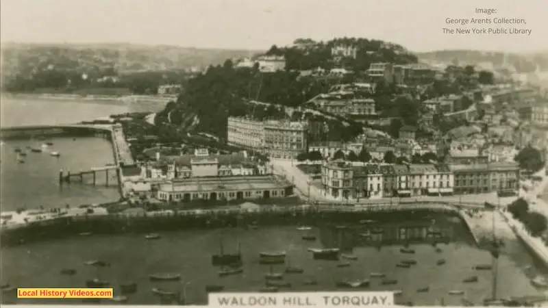 Old cigarette card photo of Waldon Hill at Torquay