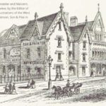 A book illustration of Warwick House at 1, Wells Road, Malvern, Worcestershire printed in 1891