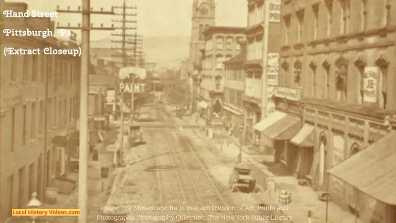 Closeup of an old photo of Hand Street, Pittsburgh, Pa