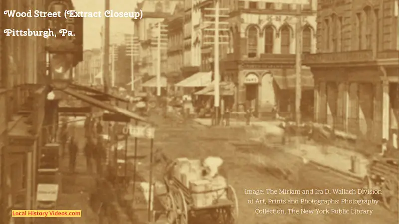 Closeup of an old photo of Wood Street, Pittsburgh, Pa