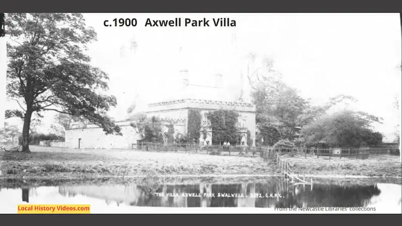 Old photo of Axwell Park Villa, taken around 1900