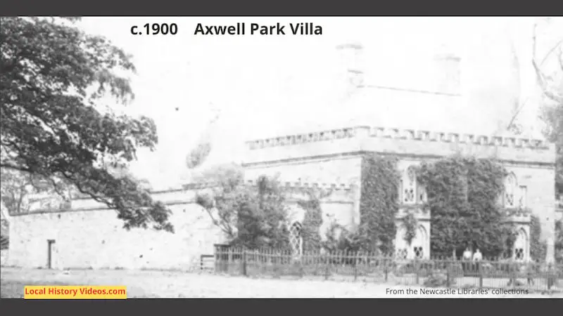 Closeup of the photo of Axwell Park Villa, taken around 1900