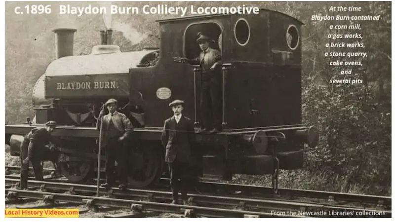 Old photo of the Blaydon Burn Colliery Locomotive taken around 1896