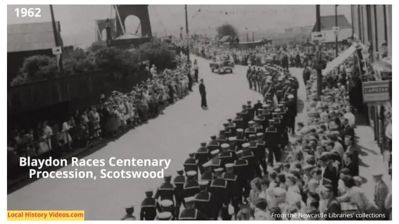 Spectators at the 1962 Blaydon Races Centenary enjoyed a parade along the Scotswood Road, over the Scotswood Bridge, and on to Blaydon