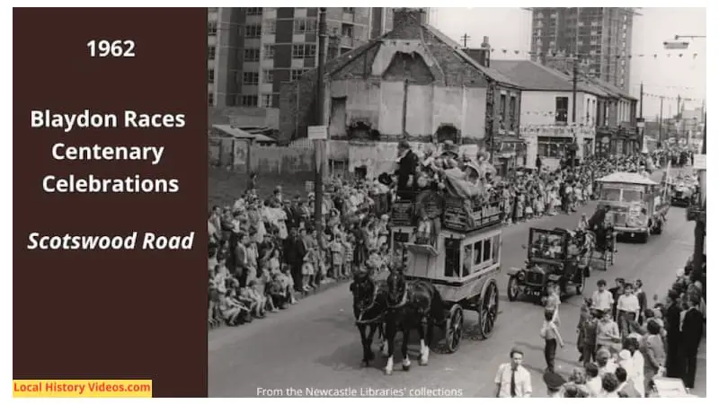 Spectators at the 1962 Blaydon Races Centenary enjoyed a parade along the Scotswood Road, which then went over the Scotswood Bridge, and on to Blaydon