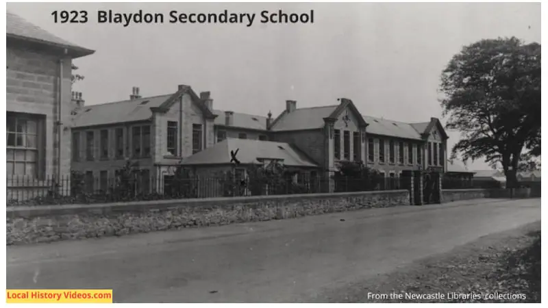 Old photo of Blaydon Secondary School in 1923