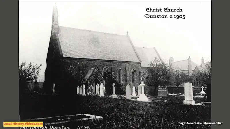 Old photo of Christ Church in Dunston, taken around 1905