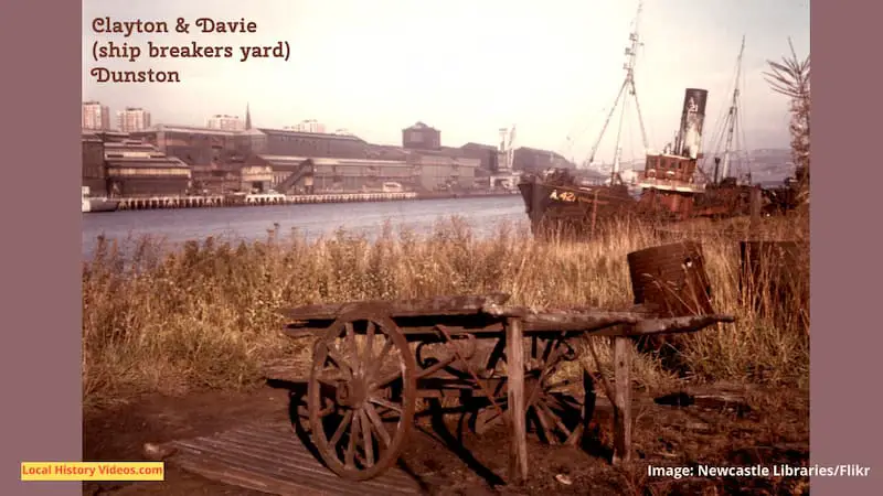 Old photo of the Clayton & Davie ship breakers yard at Dunston