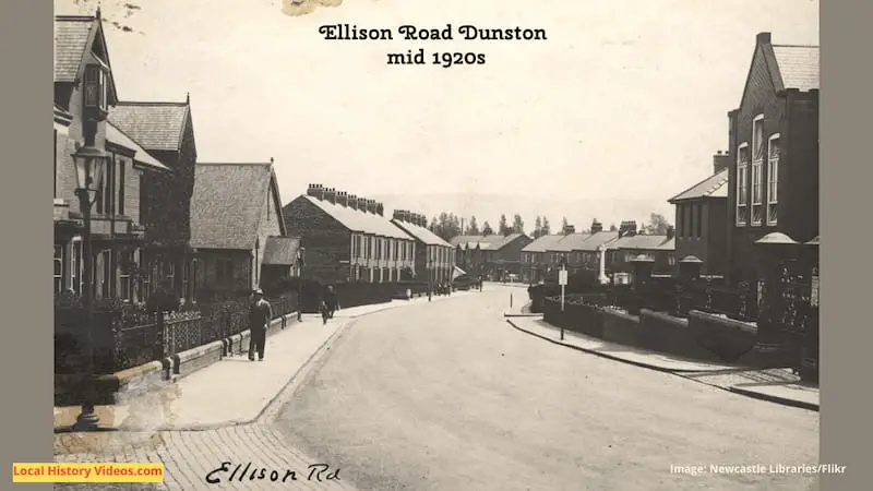 Old photo of Ellsion Road in Dunston, taken in the mid 1920s