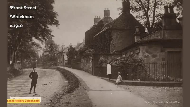 Old photo of Front Street, Whickham, taken around 1910