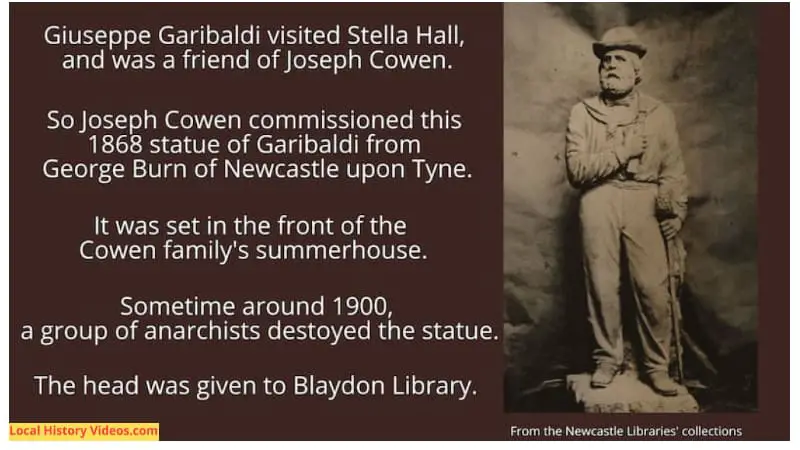 The head of the statue of Giuseppe Garibaldi, commissioned by Joseph Cowen, is on display at Blaydon Library,