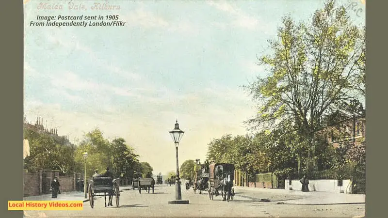 Old postcard of a junction in Maida Vale, which was sent in 1905