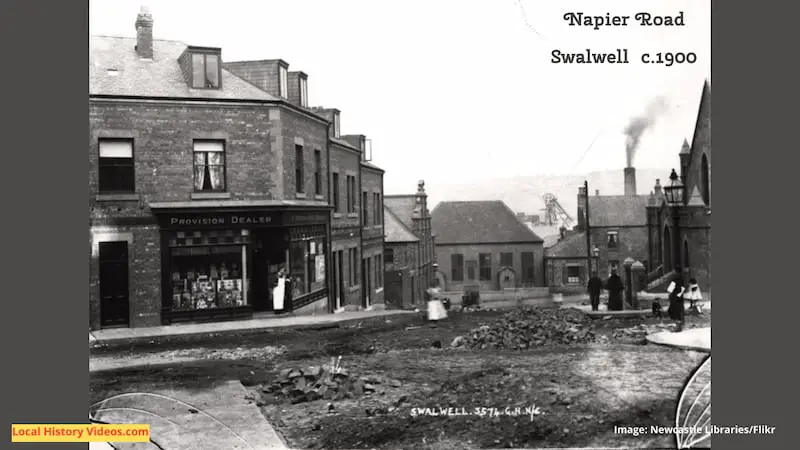Old photo of Napier Road, Swalwell, taken around 1900. From the archives of the Newcastle Libraries' Collections/Flikr.