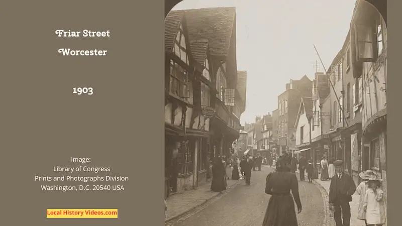 Old photo of Friar Street Worcester 1903