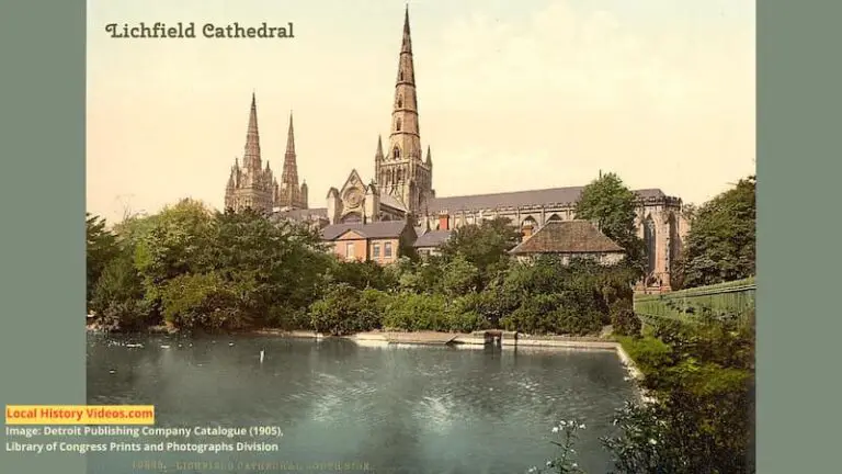 Old photo of the southside of the Cathedral at Lichfield Staffordshire