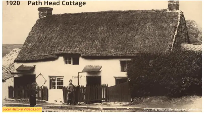 Old photo of Path Head Cottage on the outskirts of Blaydon-on-Tyne, taken in 1920
