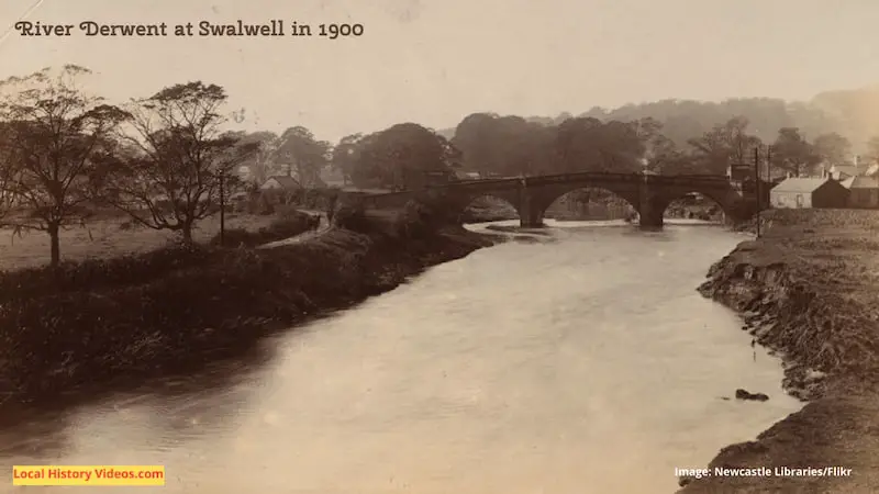 Old photo of the River Derwent at Swalwell, taken around 1900
