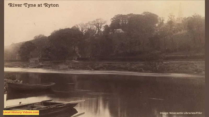 Old photo of the River Tyne at Ryton