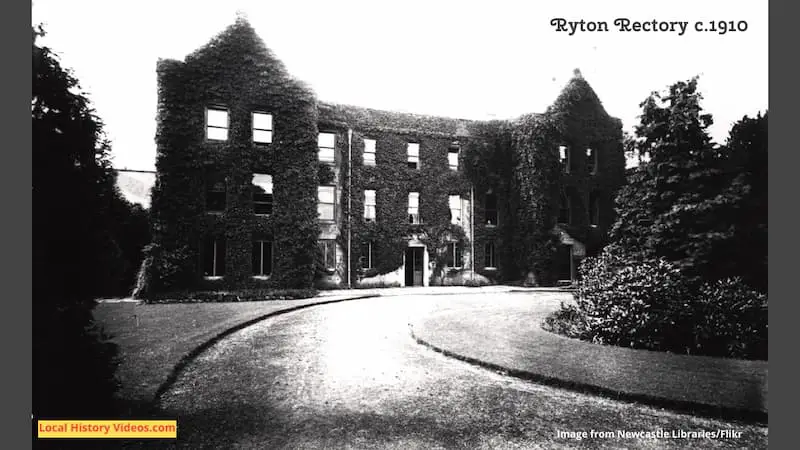 Old photo of Ryton Rectory, taken around 1910