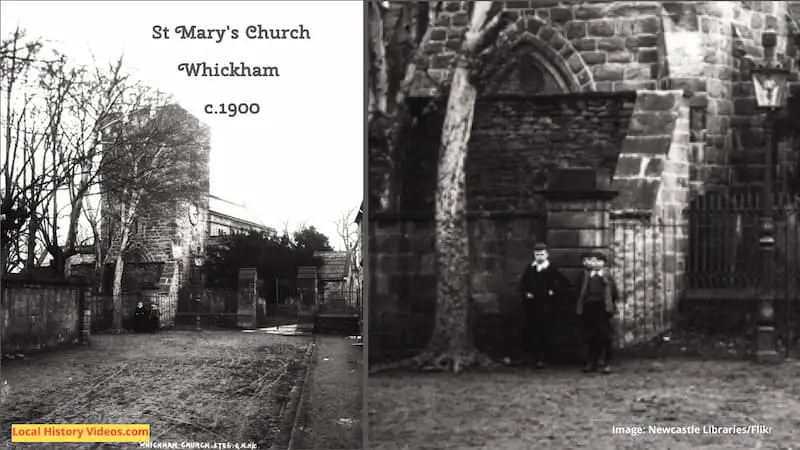 Old photo of St Mary's Church, Whickham, taken around 1900