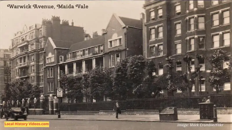 Old photo postcard of Warwick Avenue in Maida Vale, London