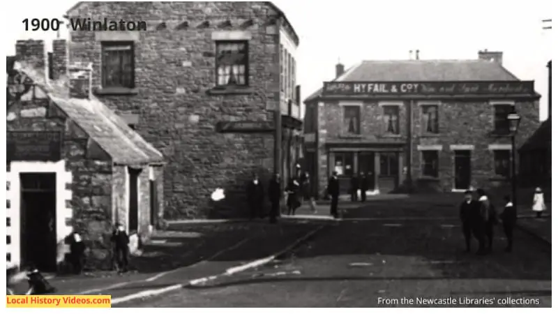 Closeup of old photo of Winlaton in 1900.