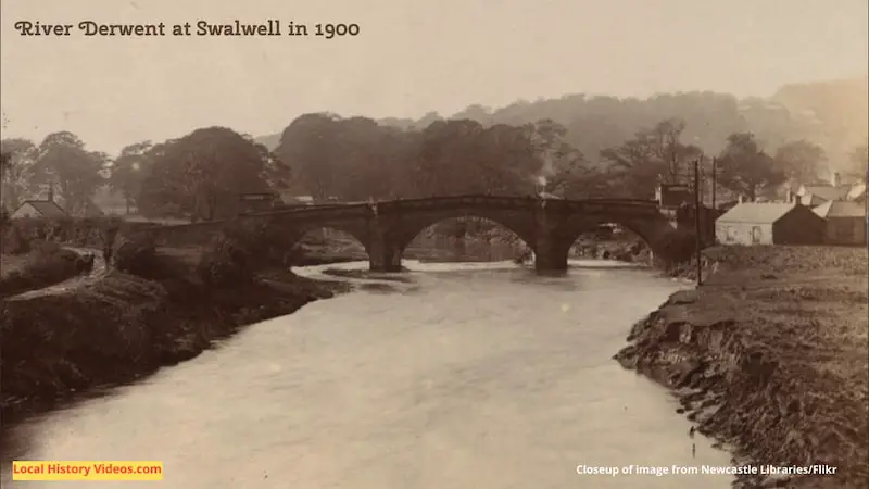 Closeup of an old photo of the River Derwent at Swalwell, taken around 1900. From the archives of the Newcastle Libraries' Collections/Flikr.