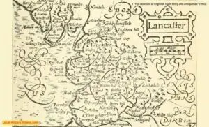 Old map of uk Lancashire towns in 1912
