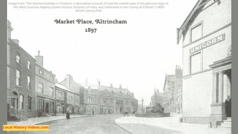 Old photo of Market Place Altrincham Greater Manchester 1897
