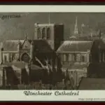 Old cigarette card photo of Winchester Cathedral Hampshire England