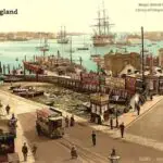 Old photo of harbour at Portsmouth Hampshire England