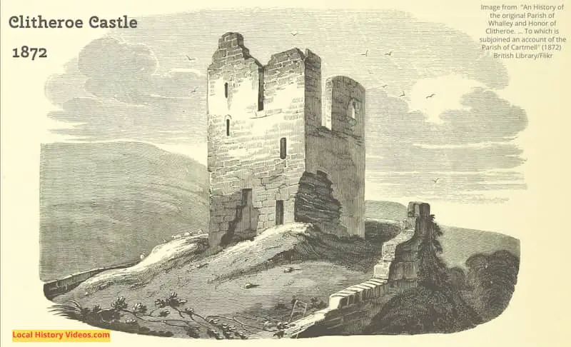 Old picture of Clitheroe Castle 1872