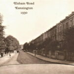 Old postcard of Elsham Road Kensington London England 1930