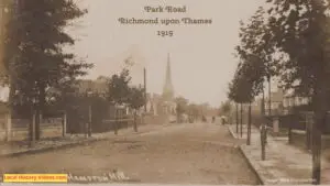 Old postcard of Park Road Hampton Hill Richmond upon Thames London 1919