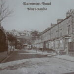 Old postcard photo of Claremont Road Morecambe Lancashire England UK