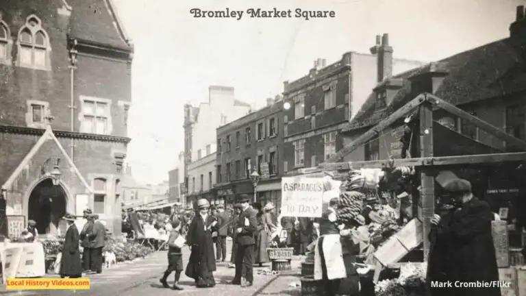 Old photo postcard of Bromley Market Square