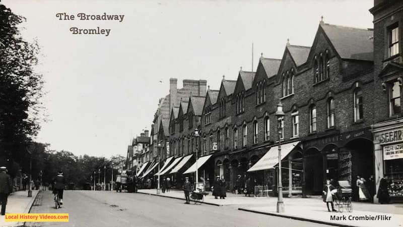 Old photo postcard of The Broadway Bromley